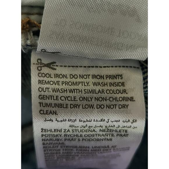 Edikted Jeans Women's Size L Blue Raquel Folded Distressed Straight Mid-Rise NWT - Picture 7 of 9